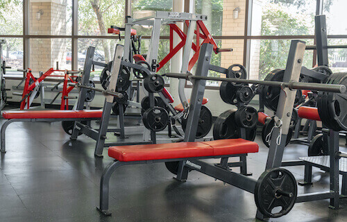 Weight room in the Shannon Center